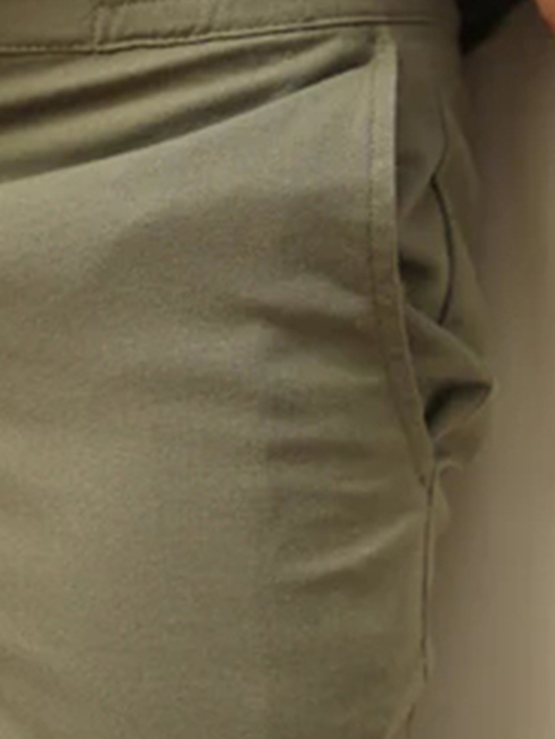 Green Elastic Twill Men's Pants